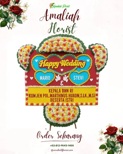Karangan Papan Bunga Pernikahan di Batu Legong